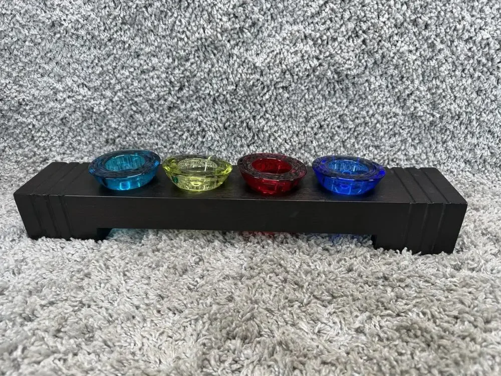 Candleholder Wooden Crate & Barrel Voltive Tealight Candle Holders Multicolor
